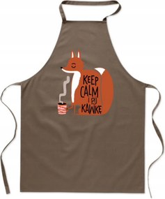 Pamut Kötény Nyomtatott vicces konyha Keep Calm És Igyál Egy Kávét Róka