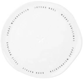 Fehér porcelán tányér MERRY CHRISTMAS