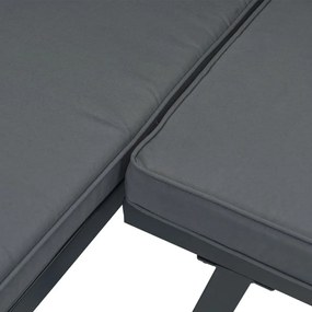4 részes fekete porszórt acél kerti pad párnával