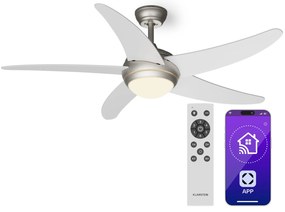 Klarstein Bolero 2 az 1-ben Smart, mennyezeti ventilátor, Ø 132 cm, fény 55 W, távirányító, vezérlés applikáción keresztül, 2 menetirány