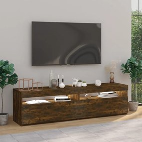 2 db füstös tölgy színű TV-szekrény LED-ekkel 75 x 35 x 40 cm