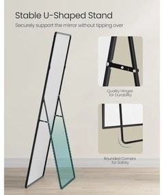 állótükör, 165 x 60 cm, fekete