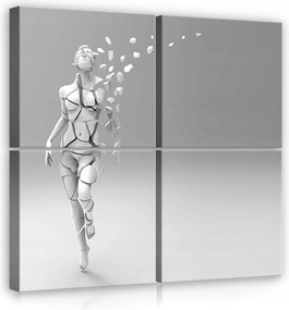 Vászonkép 50x50 Cyborg android futás szétesés átalakulás jövő technológia