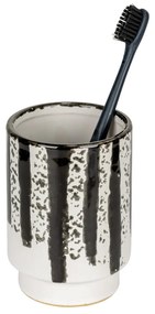 Fekete-fehér kerámia fogkefetartó pohár Subiza – Wenko