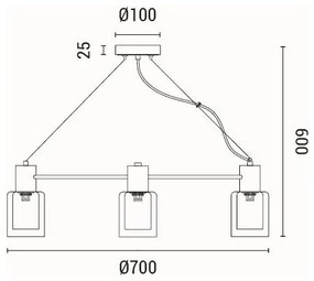 Csillár zsinóron 6xE14/15W/230V