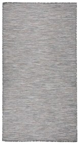barna-kék lapos szövésű kültéri szőnyeg 80 x 150 cm