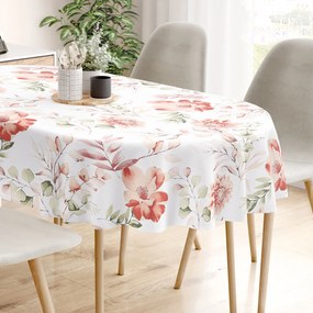 Goldea ovális pamut terítő deluxe - akvarell virágok 120 x 200 cm