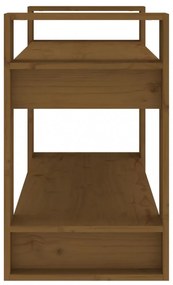 mézbarna tömör fa könyvszekrény/térelválasztó 80x35x56,5 cm