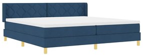 Rugós Ágy matracmal fejtámlával Kék 200 x 200 cm szövet
