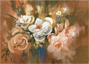 Kép - Festett csokor virág (üvegen) (70x50 cm)