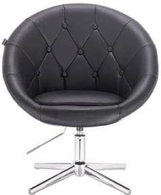 HC8516CROSS Fekete modern műbőr szék krómozott lábbal