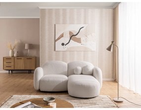 Krémszínű buklé sarokkanapé (jobb oldali-heverő résszel) Orbit – Ropez