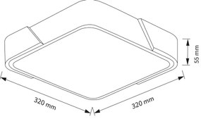 Brilagi - LED mennyezeti lámpa PILANA LED/24W/230V tölgy/fehér 32x32 cm
