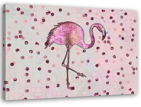 Gario Vászonkép Flamingó pöttyös háttéren - Andrea Haase Méret: 60 x 40 cm