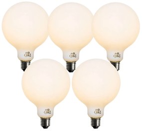 5 darabos E27 szabályozható opál G125 LED izzó szett 5W 450 lm 2200K