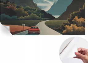 Öntapadós tapéta Fali furnér 3D hatás Hegyi kaland 250x104 cm