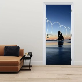 Fotótapéta ajtóra - Strand naplementekor (95x205cm)