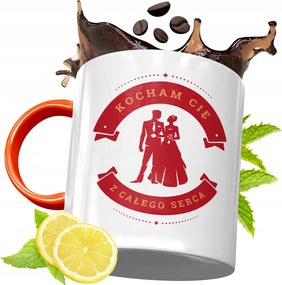 Narancssárga Bögre Valentin Napra Lányoknak, fényképes nyomattal