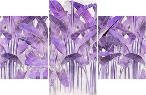 Kép - Lila levelek vakolatban (90x60 cm)