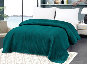 ARROW VELVET türkiz bársony ágytakaró mintával Méret: 220 x 240 cm