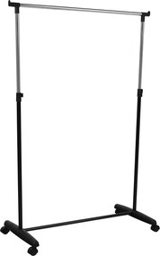 Görgős ruhaálvány, króm/fekete műanyag, SOREN