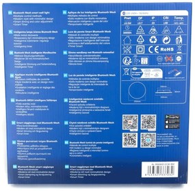 Aigostar MESH Smart LED fali lámpa, 12W, 230V, állítható, fekete