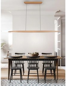 LED Csillár zsinóron LED/22W/230V 4000K 130 cm bükkfa/tömör fa