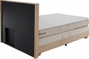 Elektromos állítható ágy, boxspring, bézs/artisan tölgy, 120x200, TIANA