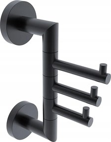 Nimco Unix Black fürdőszobai törölközőtartó, forgó, fekete, Unc 13099-90_