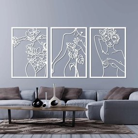 Modern festmény virágos nőkről, háromrészes szett | ELEGANCE