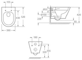 AREZZO design VERMONT függesztett peremnélküli wc