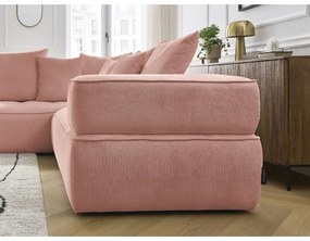 Rózsaszín zsenília sarokkanapé (bal oldali-L alakú) Whesley – Bobochic Paris