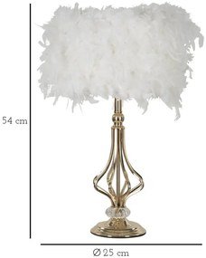Asztali lámpa tarty fehér ø 25x54cm