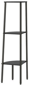 3 szintes fekete sarokpolc 45,5 x 31,5 x 120 cm
