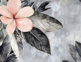 Fotótapéta Virágok Beton Levelek Utánzat Hálószoba Nappali Tapéta 150x105