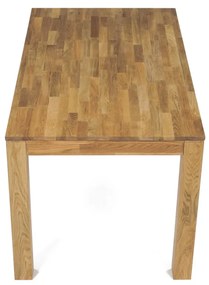 Étkezőasztal 140x80x75, tömör fehér tölgy, olajos felületkezelés, 8x8 cm-es lábak