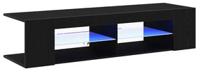 TV Szekrény LED Fénnyel Fekete Tölgy 135x39x30cm Összeszerelve