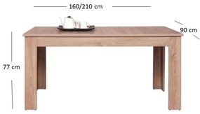 Széthúzható étkezőasztal (6 Mebel Bos Gwenn (szonoma tölgy). 1052938