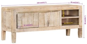 tömör mangófa TV-szekrény 110 x 35 x 46 cm