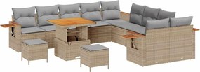 vidaXL Kerti Kanapé Szett párnával 13 pcs Beige és Világosszürke