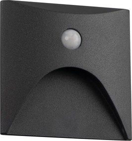 Kanlux 39131 - LED lépcsővilágító érzékelővel EXIN 2,5W/230V 3000K IP65 antracit, szögletes