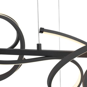 Design függőlámpa fekete téglalap alakú 3 lépésben dimmelhető - Krisscross