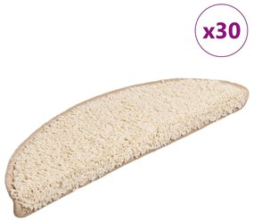 30 db krémszínű lépcsőszőnyeg 56x17x3 cm