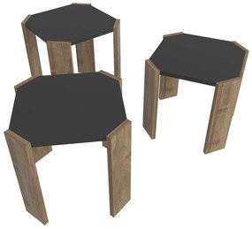 Dohányzóasztal Lori - Anthracite, Walnut