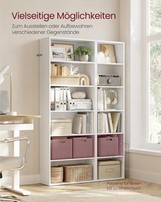 Könyvespolc 24 × 60 × 178,5 cm, fehér színben