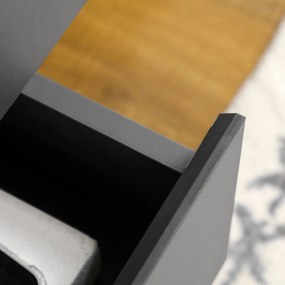 HOMCOM Alacsony büfé tárolószekrény skandináv stílusú lábakkal - 2 ajtó, 3 fiók - 120 x 40 x 80 cm - antracit szürke | Aosom