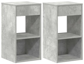Éjjeliszekrények fiókos 2 db betonszürke 35x34x66,5 cm