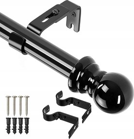 Állítható Függönykarnis 76- 147 cm fekete összecsukható függöny