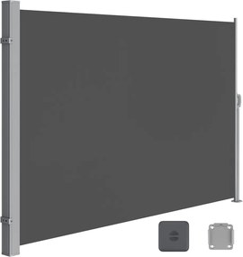 Oldalsó terasznapellenző, belátásgátló, szürke, 220 g/m² 200 x 350 cm