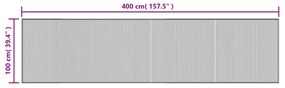 négyszögletű sötétbarna bambusz szőnyeg 100 x 400 cm
